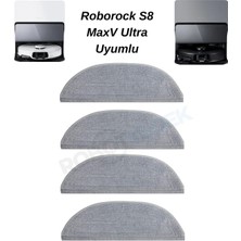 Roborock S8 Maxv Ultra Uyumlu 4 Adet Mop Bez