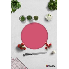 Düz Renk - Neon Pembe | Cam Kesme Tahtası - Cam Kesme Tablası | Çap 32CM