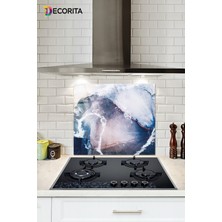 Cam Ocak Arkası Koruyucu | Ocean Desen | 52CM x 60CM
