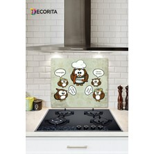 Ocak Arkası Koruyucu | Anne Baykuş | 52CM x 60CM