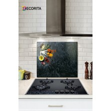 Cam Ocak Arkası Koruyucu | Baharat Çeşnisi | 52CM x 60CM