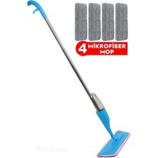 Sprey Mop 4 Microfiber Bezli Deterjan Hazneli Temizlik Seti Pas Pas