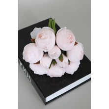 9lu Kaliteli Şakayık Gül Buketi Uçuk Pembe