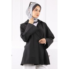 Siyah Yandan Bağlamalı Kimono