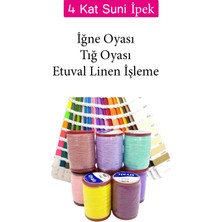 Oyalı 4 Kat Suni Ipek Iplik Iğne Oyası Boncuk Ipi Tığ Oyası NO:749