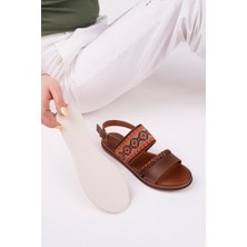 K-622 Bodrum Etnik Saç Örgü Kadın Sandalet