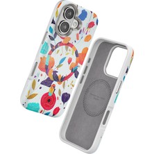 Onegif Iphone 16 Flower Series Magsafe Kapak - Beyaz Drstr