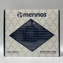 Merinos Modern Line 2 Parça Tek Kişilik Battaniye Seti - Lacivert 150 x 220 cm Yumuşak Doku