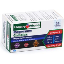 Happy More Happymore Magnezyum Malat Bisglisinat ve Sitrat Kompleksi İçeren 50 Çentikli Tablet Takviye Edici Gıda