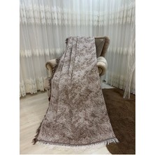 Pamuklu Koltuk - Çekyat Örtüsü 170X220 Alaca Kahverengi Kaydırmaz Koltuk Şalı