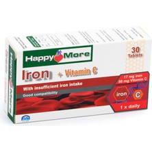 Happy More HappyMore Demir ve Vitamin C İçeren 30 Tablet Takviye Edici Gıda