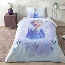 Taç Lisanslı Disney Frozen Diamond Tek Kişilik 120X200 Lastikli Çarşaflı Pamuk Nevresim Takımı