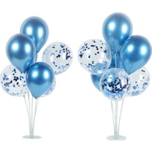 7 Çubuklu Şeffaf Balon Süsleme Standı – Balon Dekorasyon Ayaklı Parti Süsleme Aparatı 7 Çubuklu Set