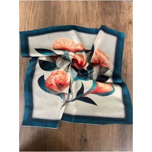 Şifon Saten Fular Bandana Desenli Fular Aksesuar