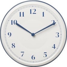 Beyaz-Mavi Sykomorlönn Duvar Saati, 30 Cm, Şık ve Modern Tasarım