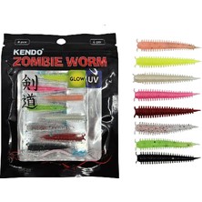 Kendo Zombie Worm 4cm 8ADET Mix Color  Lrf Silikonu  Yapay Yem