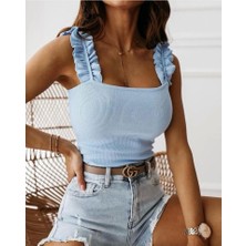 Kadın Büzgü Askı Detaylı Kaşkorse Bluz