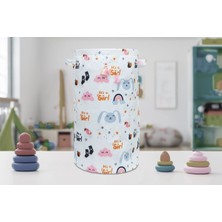 Type 0 Bebek Yuvarlak Torbalı Oyuncak ve Kirli Sepet Oda Aksesuar 46X32 Pembe Keçe 1 Parça Tr