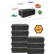 Tela 8 Adet Kapitone Desenli Bazaaltı Gri Hurç 60X40X22 Gri 8