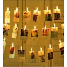Asonplus 10 Mandallı Mini Işıklı Fotoğraf Mandalı 3 Metre Gün Işığı Fotoğraf Askılı Mandal