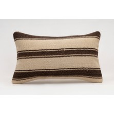 El Yapımı Kilimden Yapılmış Vintage Kırlent Kılıfı, Yün, 30X50 cm