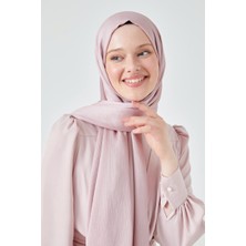 Moda Mevsimi Fivescarf Crystal Janjan Abiye Şal Canlı Pudra