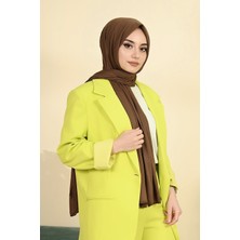 Moda Mevsimi Penye Şal Kahverengi