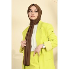 Moda Mevsimi Penye Şal Kahverengi