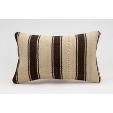 El Yapımı Kilimden Yapılmış Vintage Kırlent Kılıfı, Yün, 30X50 cm