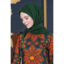 Moda Mevsimi Medine Ipeği Eşarp Zümrüt