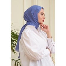 Moda Mevsimi Bambu Kraş Şal Indigo
