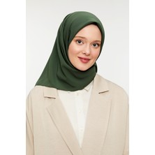 Moda Mevsimi Medine Ipeği Eşarp Haki