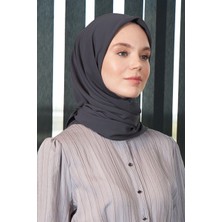 Moda Mevsimi Medine Ipeği Eşarp Antrasit
