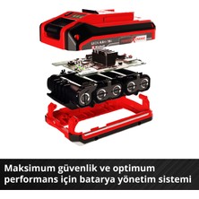Einhell 18 V 3.0 Ah Power X-Change Plus (18 V Akü, Tüm PXC cihazları için evrensel,kendi kendine deşarj olmaz, 3 aşamalı LED şarj seviyesi kontrolü, özel şarj döngüleri, şarj dahil değil) - 4511501