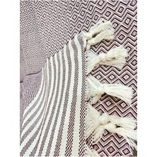 Lüks Sedir Elmas Desen Koltuk Örtüsü Bordo 180 x 220 Bordo