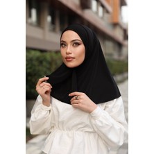 Moda Mevsimi Çıt Çıt Hazır Eşarp Çıtçıtlı Hijab Hazır Eşarp Siyah