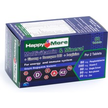 Happymore Multivitamin ve Multimineral Içeren 50 Çentikli Tablet Takviye Edici Gıda