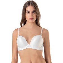 Kompedan 2 Beden Büyük Gösteren Çift Destekli Dolgulu Mikro Kaplı Sihirli Sütyen | Ekru 7033