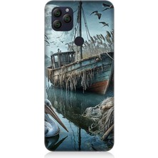 General Mobile Gm 22 Uyumlu Ay Işığında Eski Gemi  Desenli Silikon Kılıf