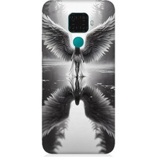 Huawei Mate 30 Lite Uyumlu Işıkta Kanatlanan Melek  Desenli Silikon Kılıf