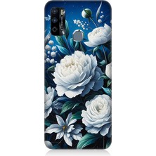 Infinix Hot 9 Uyumlu Yıldız Gibi Açan Çiçekler  Desenli Silikon Kılıf