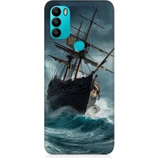 General Mobile Gm 21 Plus Uyumlu Fırtınada Eski Gemi  Desenli Silikon Kılıf