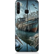 Infinix 5s Lite Uyumlu Ay Işığında Eski Gemi  Desenli Silikon Kılıf