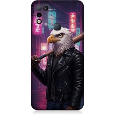 Infinix Hot 10 Play Uyumlu Sokakta Deri Ceketli Kartal  Desenli Silikon Kılıf