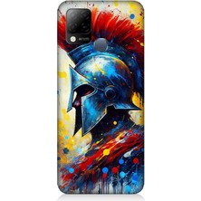 Infinix Hot 10T Uyumlu Kızıl Miğferli Savaşçı  Desenli Silikon Kılıf