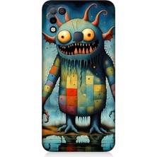 Infinix Hot 10 Play Uyumlu Tuhaf Canavar Gülümsemesi  Desenli Silikon Kılıf