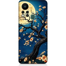 Infinix Hot 11S Uyumlu Ay Altında Kiraz Çiçeği  Desenli Silikon Kılıf