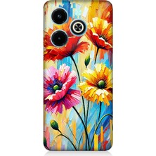 Infinix Hot 40I Uyumlu Bahar Esintisinde Renkli Papatyalar  Desenli Silikon Kılıf