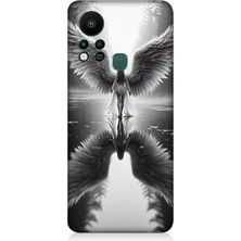 Infinix Hot 11S Uyumlu Işıkta Kanatlanan Melek  Desenli Silikon Kılıf