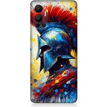 Infinix Hot 12 Uyumlu Kızıl Miğferli Savaşçı  Desenli Silikon Kılıf